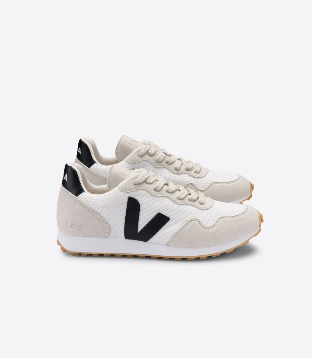 Veja Trainers Mens White/Black/Beige - Sdu Rec Alveomesh - MBVI-91254